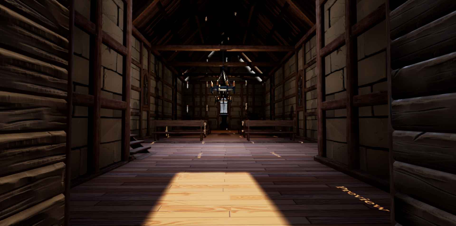 A background image showing a forest with colored trees and a water stream, we can imagine some magic animals roaming around there...